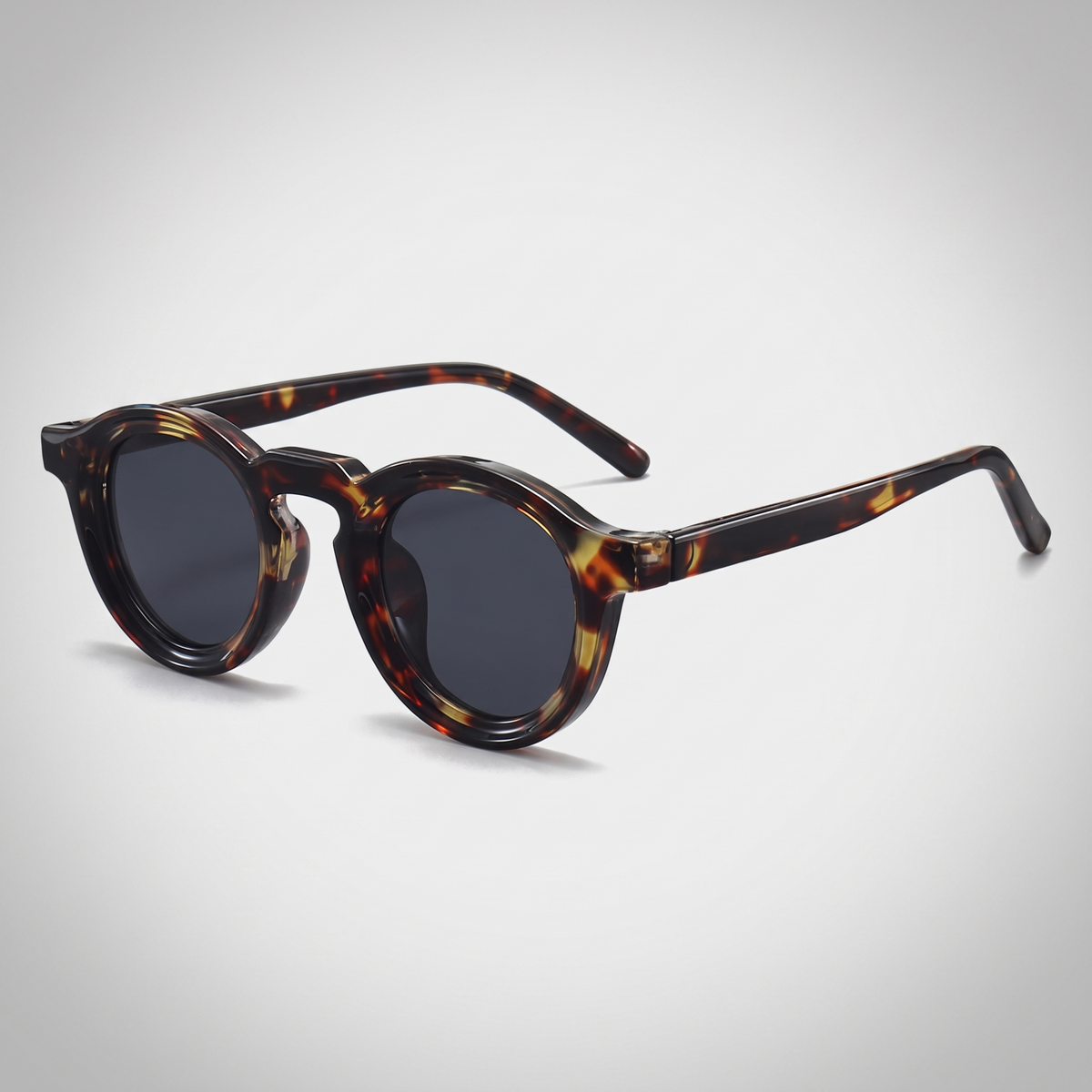 Tortoise Frame Black Gray Lens - three-quarter angle