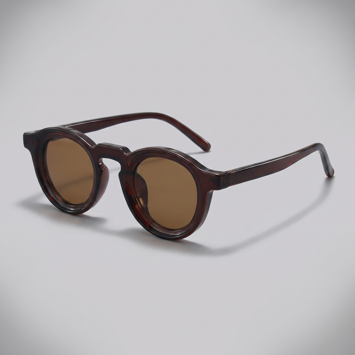 Transparent Brown Frame Brown Lens - three-quarter angle
