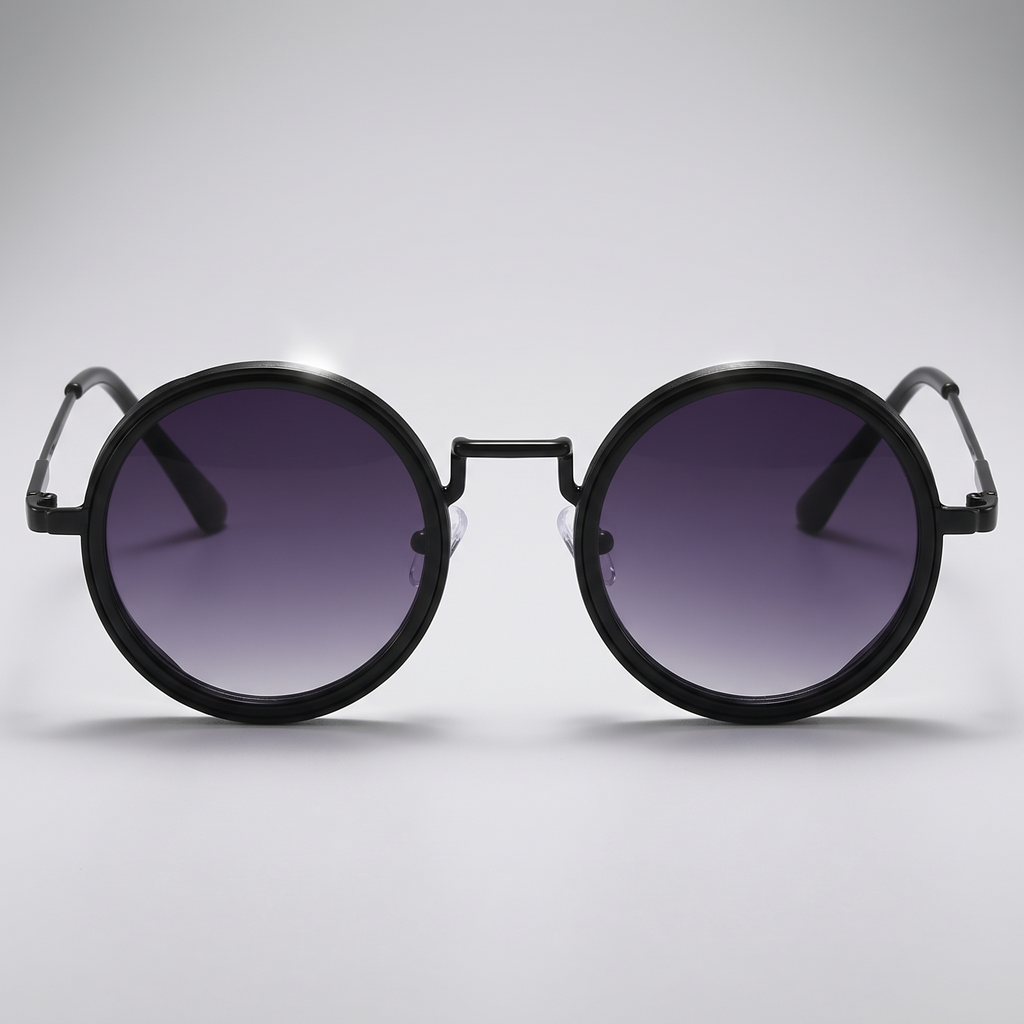 Black frame gradient gray film - front angle