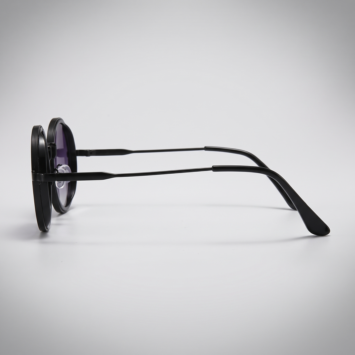 Black frame gradient gray film - side profile