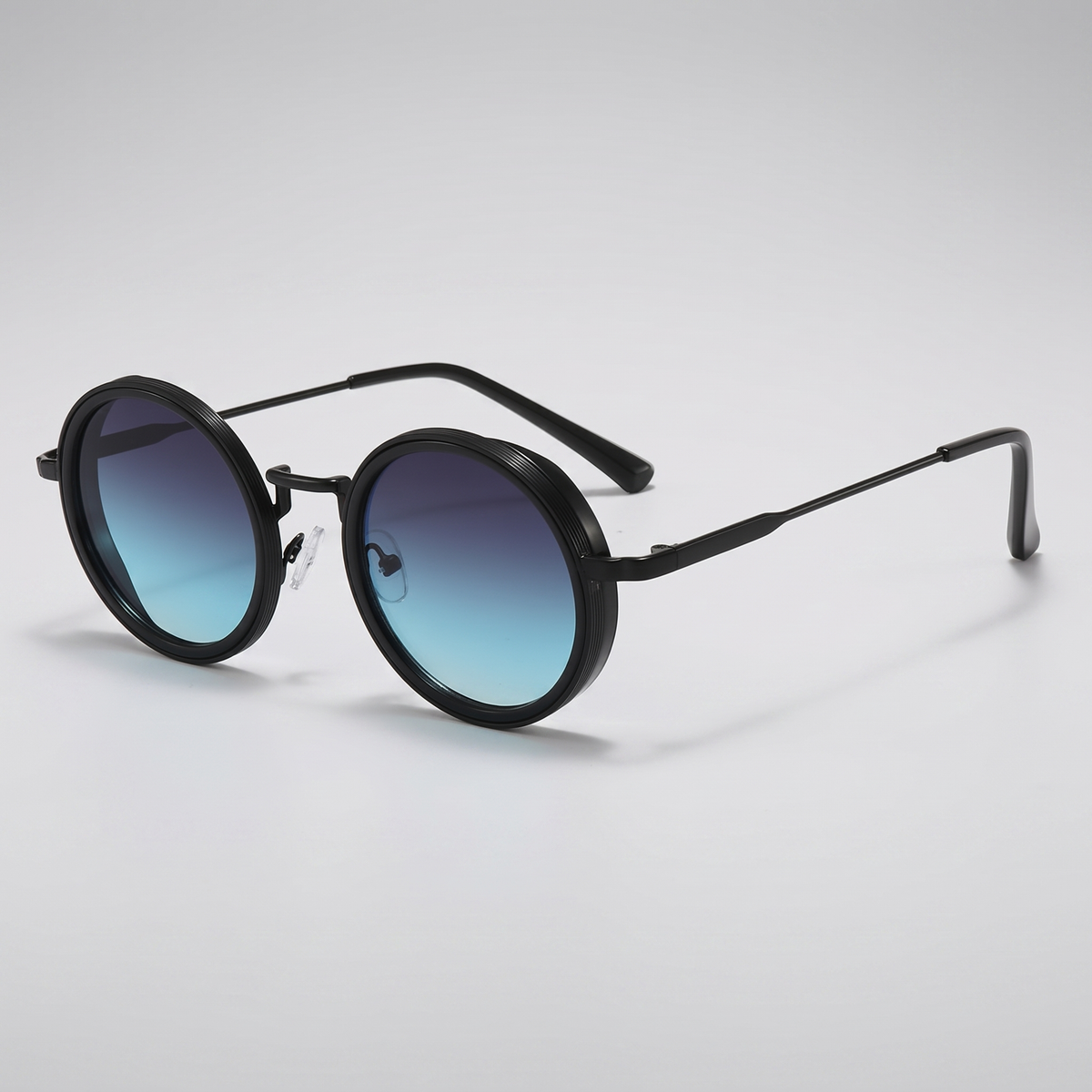 Blue silver frame black and gray piece - three-quarter angle