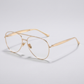 C3 bright gold frame anti-blue light - three-quarter angle
