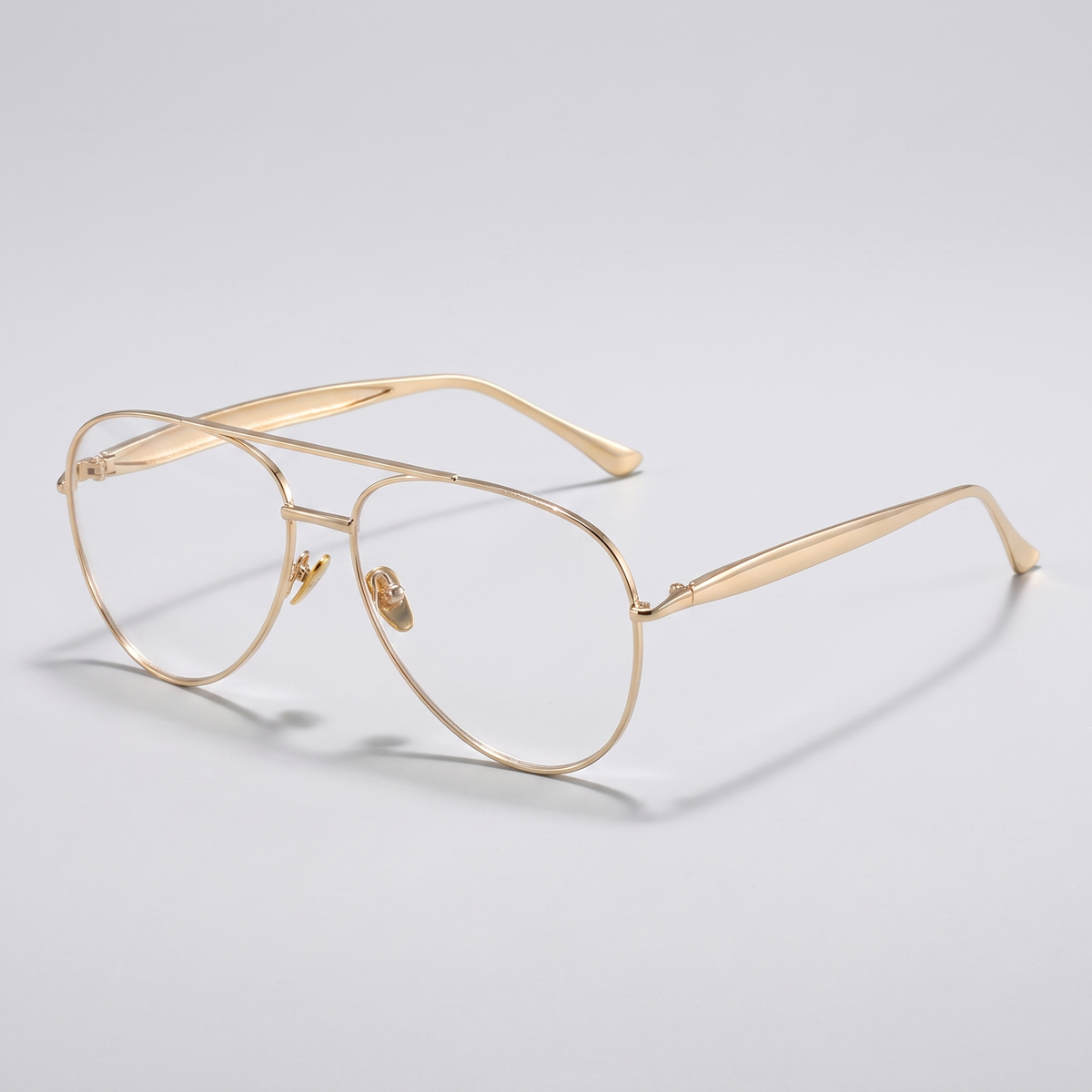 C3 bright gold frame anti-blue light - three-quarter angle