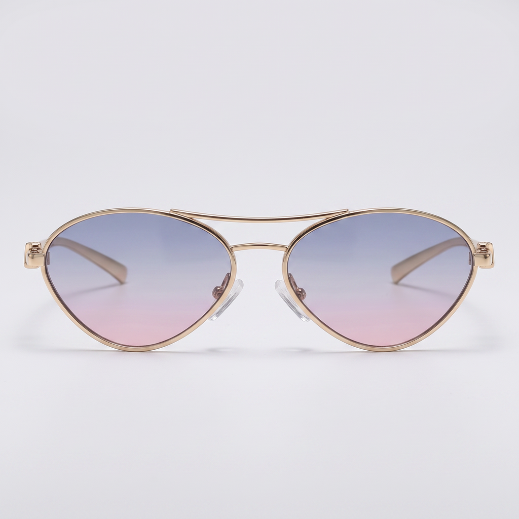Gold frame blue powder - front angle