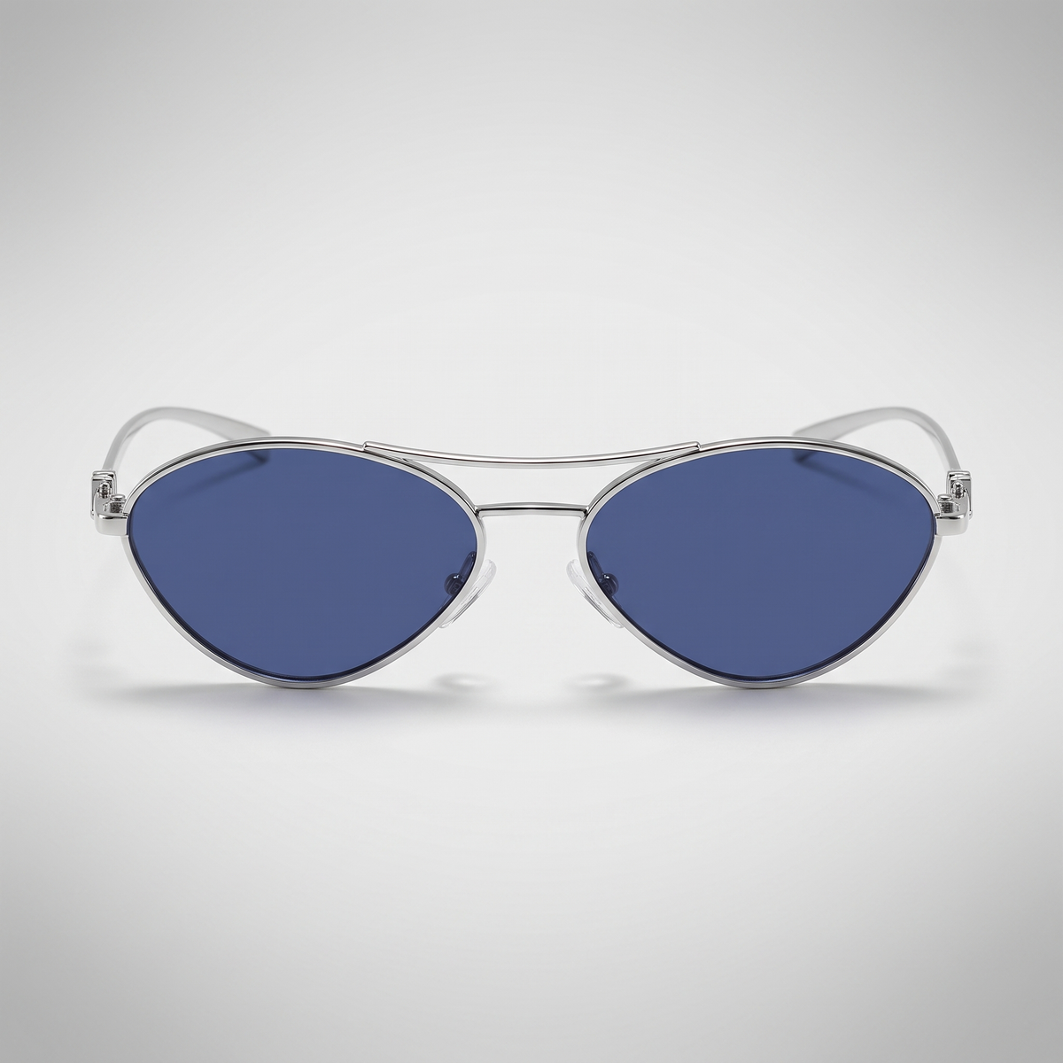 Silver frame blue film - front angle