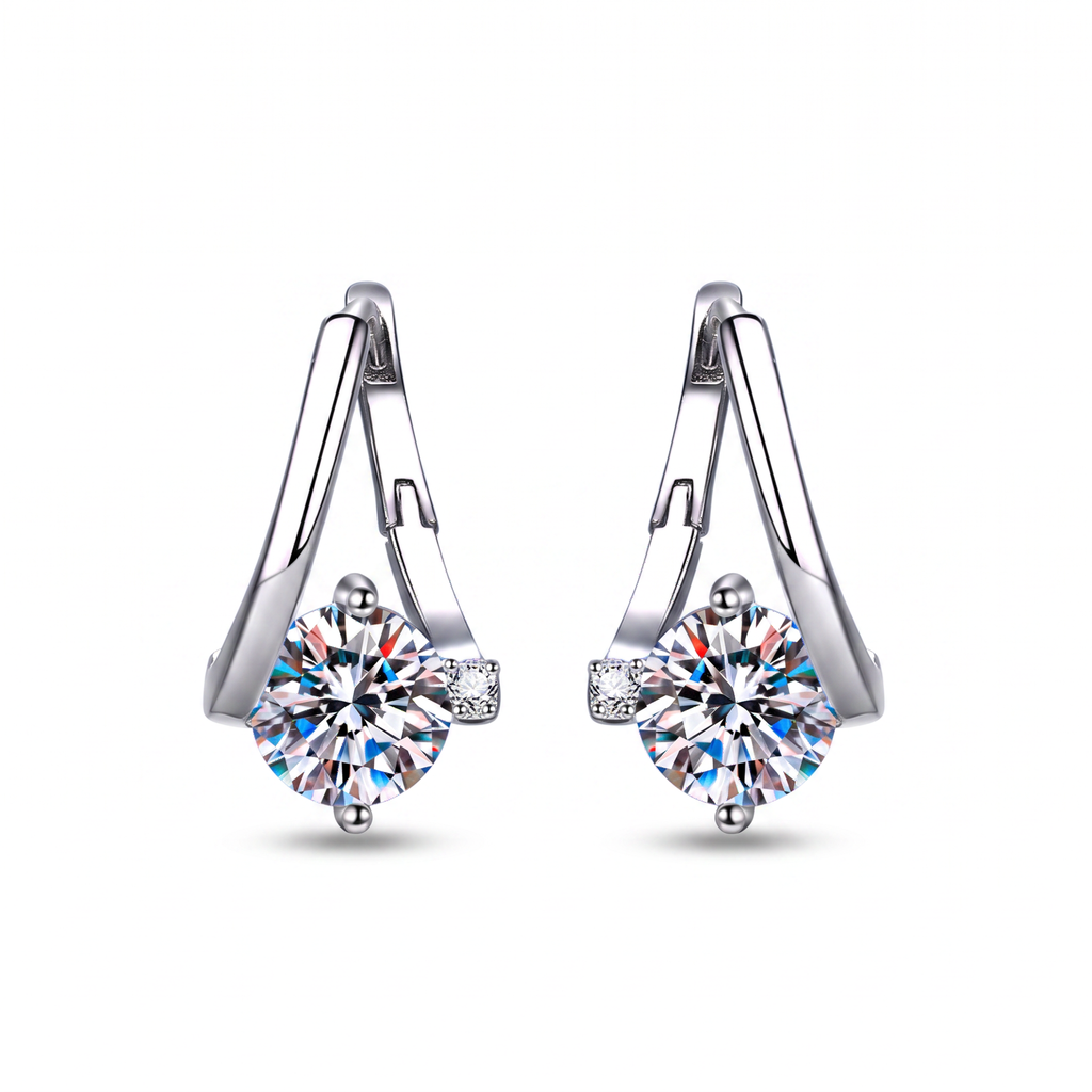 Cirel Moissanite Earrings - product shot on white background