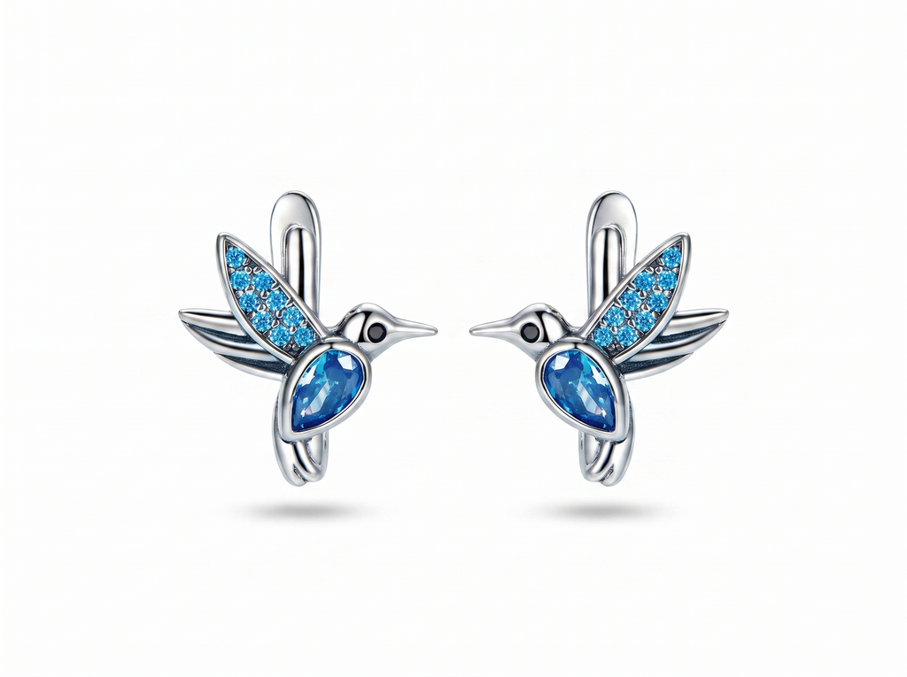 Avela Hummingbird Earring - product shot on white background