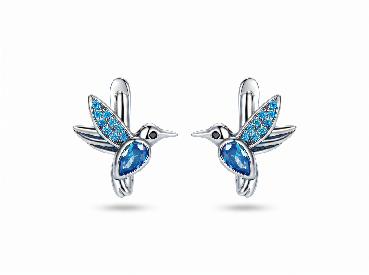 Avela Hummingbird Earring - product shot on white background