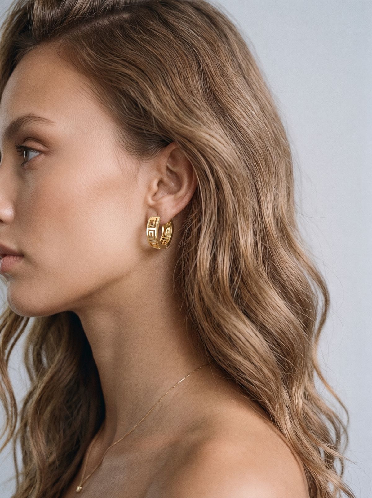 Solin Earrings worn on model