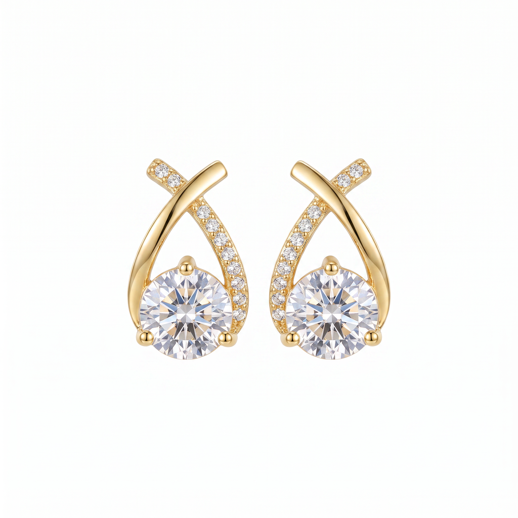 Aurel Cross Earrings - product shot on white background