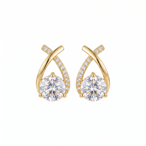 Aurel Cross Earrings - product shot on white background