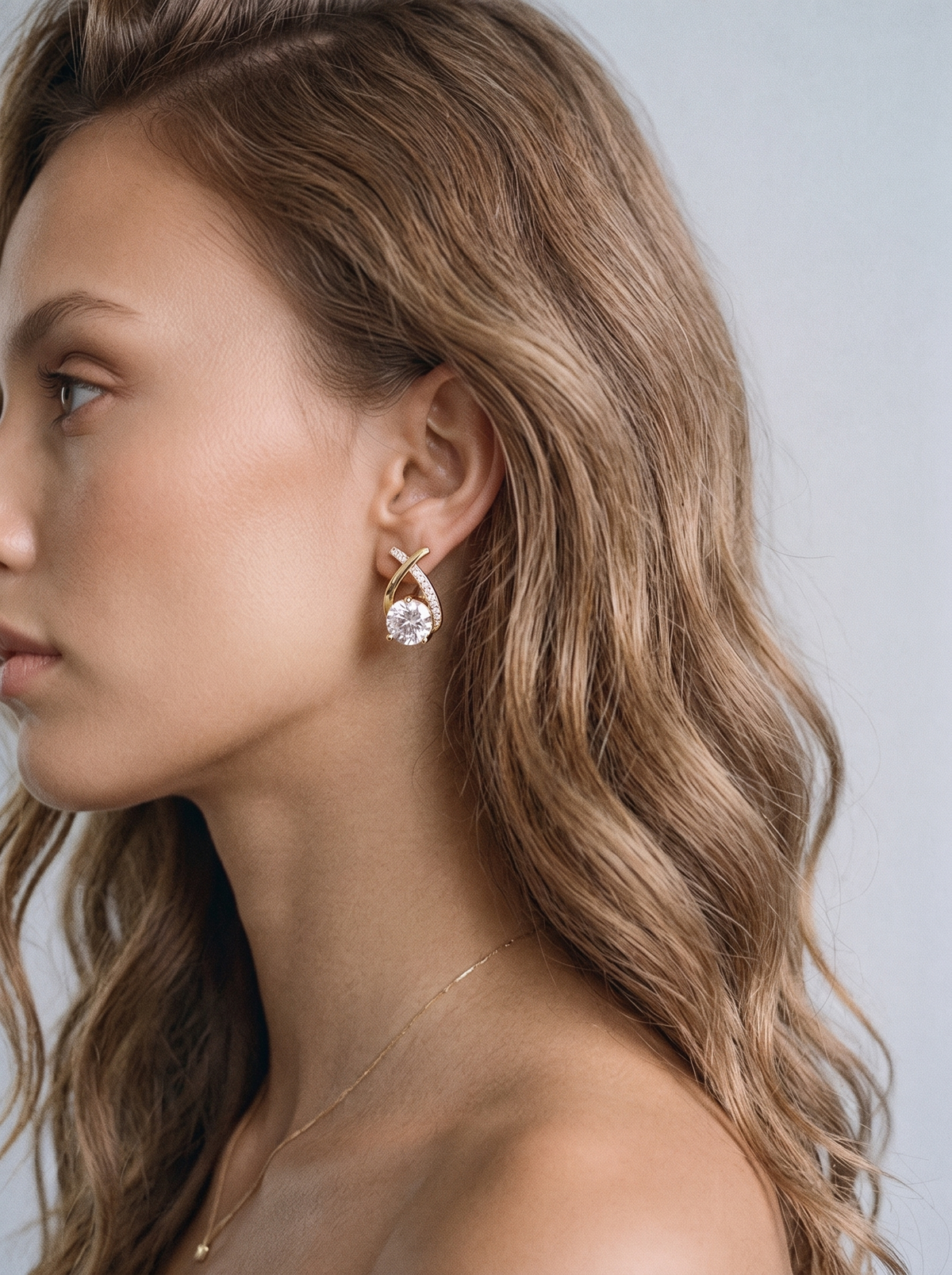 Aurel Cross Earrings worn on model