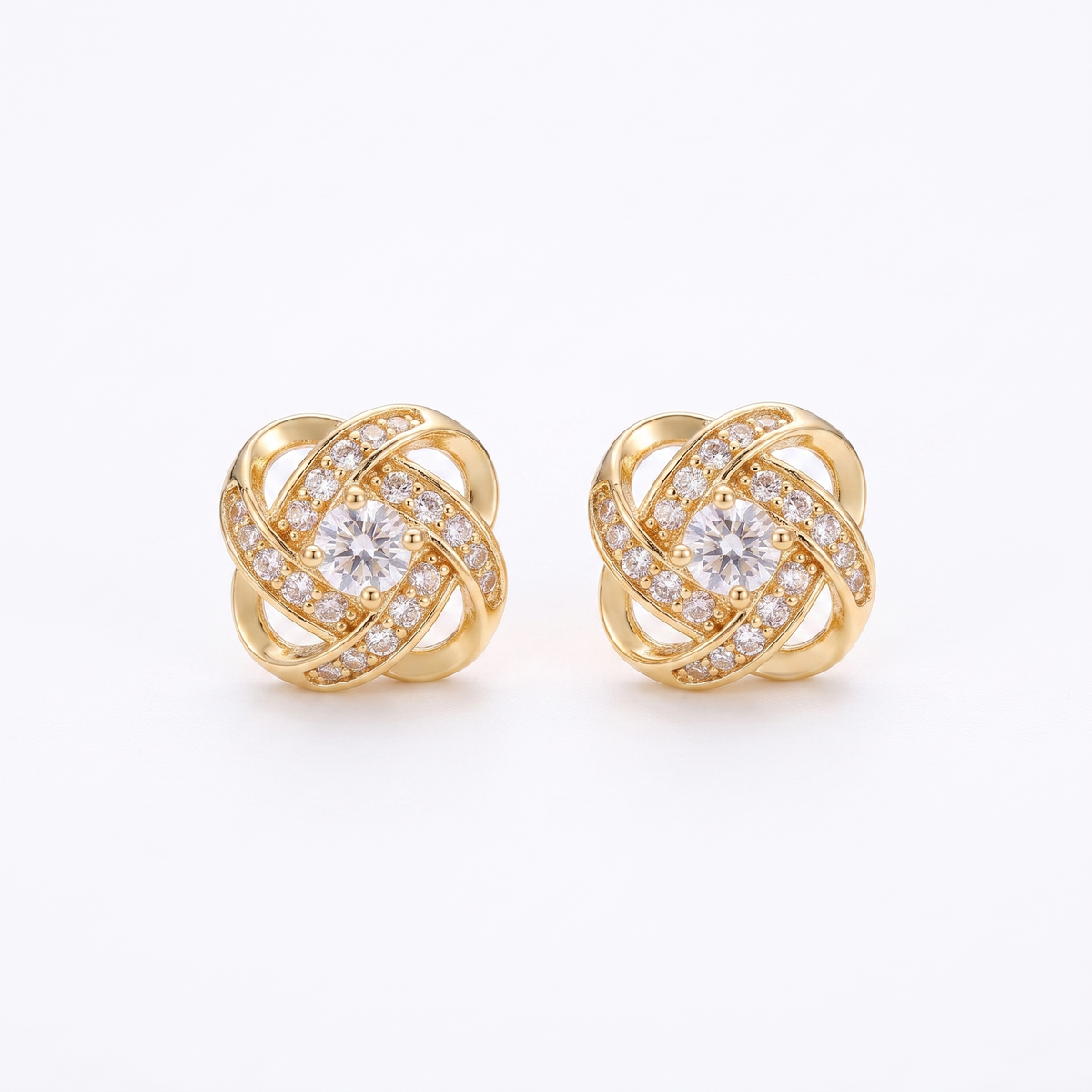Crossa Zircon Earrings - product shot on white background