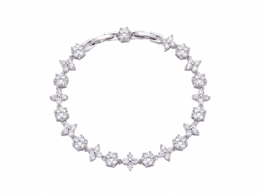 Floria Zircon Bracelet silver - product shot on white background