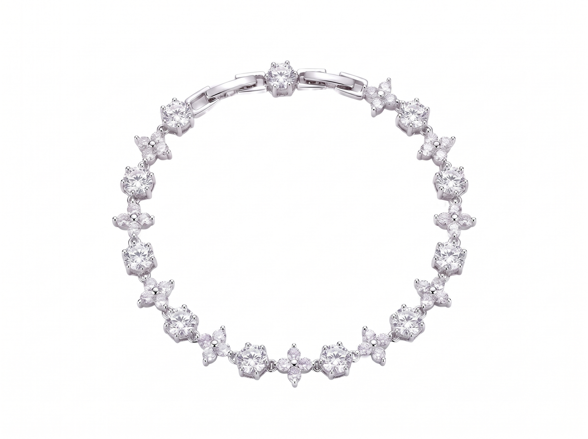 Floria Zircon Bracelet silver - product shot on white background