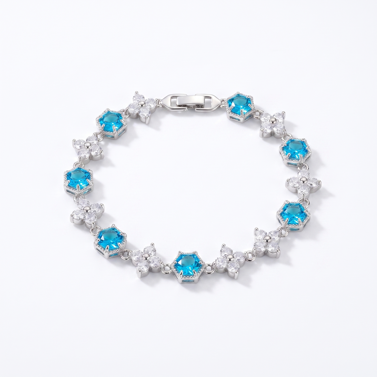 Verna Zircon Bracelet blue - product shot on white background